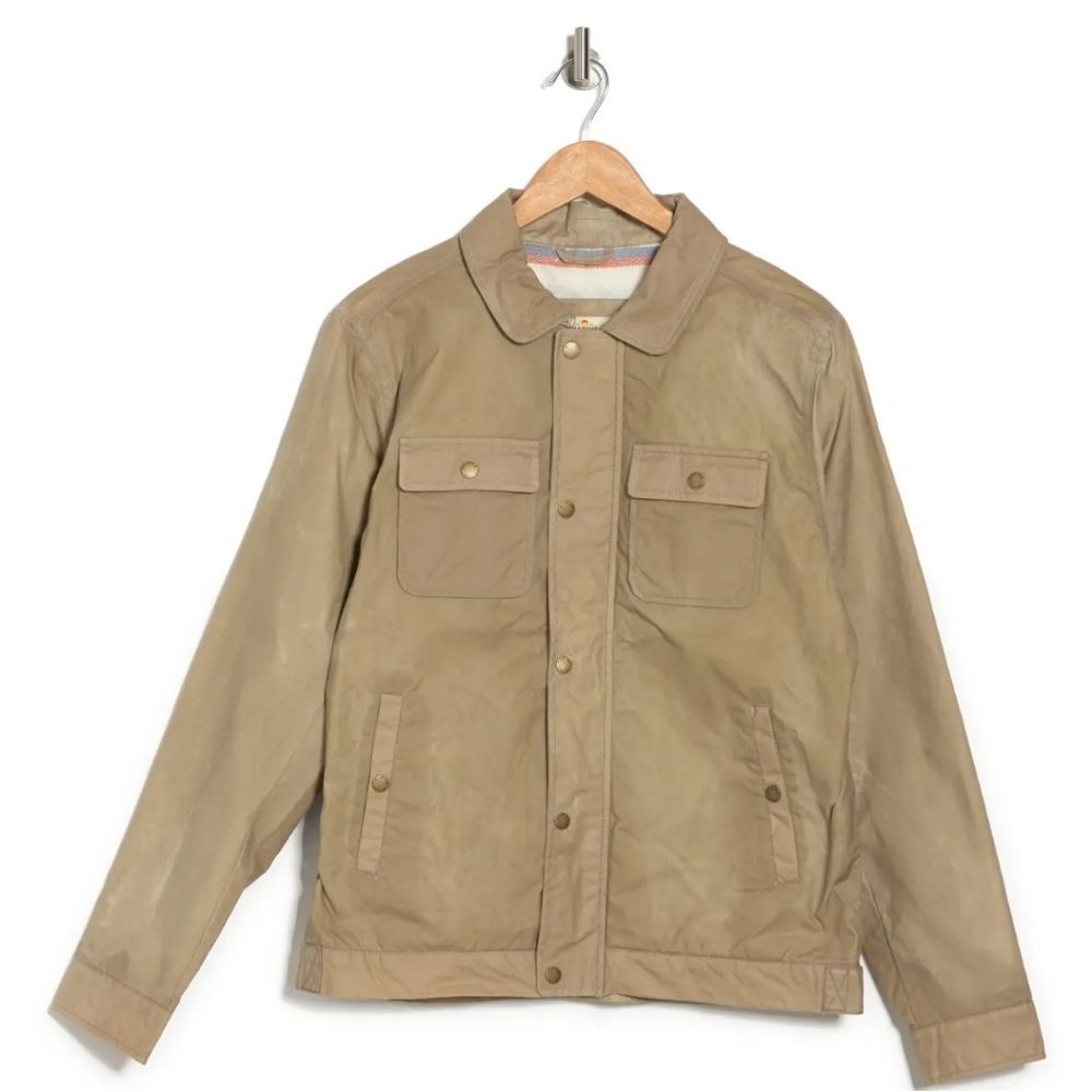 Marine Layer Khaki Military Field Jacket with Durable Cotton Canvas - Picture 2 of 6